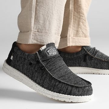 Hey Dude - Mocasines Wally Sox Stitch Negro Blanco