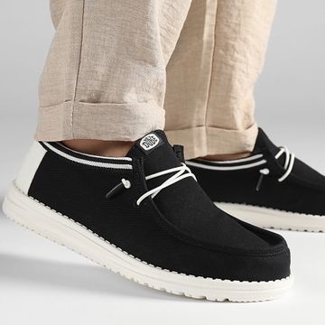 Hey Dude - Mocasines Wally Letterman Negro Blanco