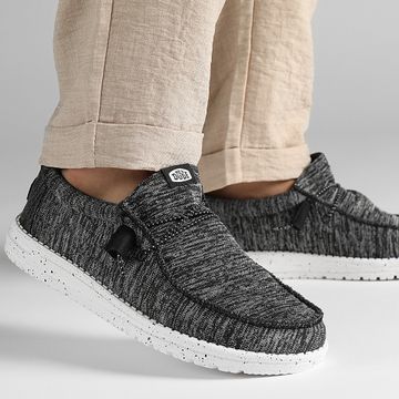 Hey Dude - Wally Sport Mocasines de punto 40536 Negro Blanco