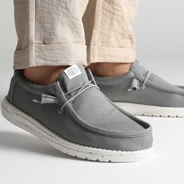 Hey Dude - Mocasines Wally Stretch Canvas Gris Claro