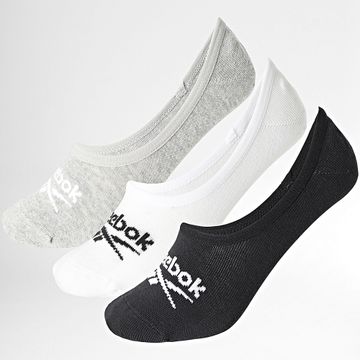Reebok - Lote de 3 Pares de Calcetines Invisibles R0351 Blanco Gris Brezo Negro