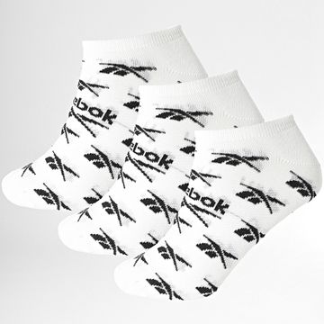 Reebok - Lote de 3 Pares de Calcetines Invisibles R0357 Blanco Negro