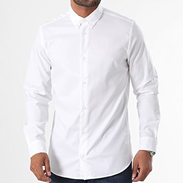 Calvin Klein - Camisa de manga larga Oxford Stretch Regular Fit 3212 Blanca