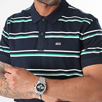 Tommy Jeans - Polo de manga corta a rayas Essential 9502 Azul marino