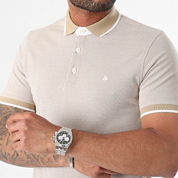 Jack And Jones - Polo Paulos Manga Corta Beige Brillante