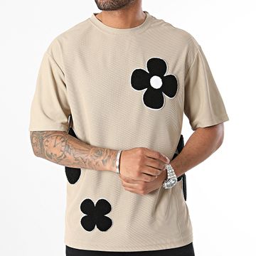 John H - Camiseta Beige Floral