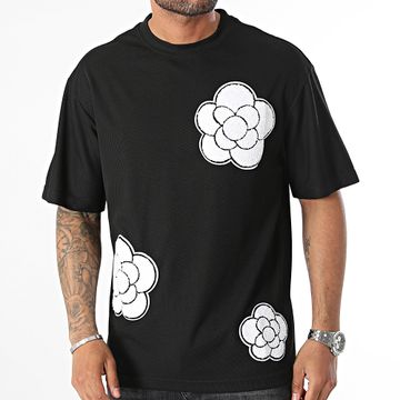 John H - Camiseta Floral Negra