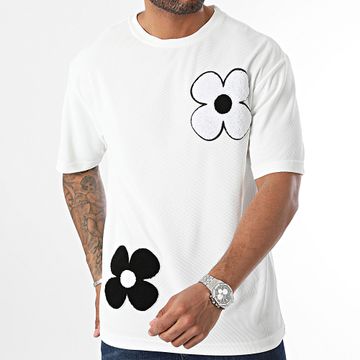 John H - Camiseta Floral Blanca
