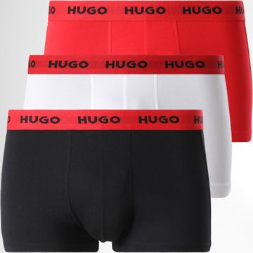 HUGO - Lote de 3 Boxers 50469786 Negro Rojo Blanco