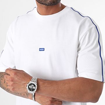 Hugo Azul - Camiseta de rayas Neloy 50516980 Blanco