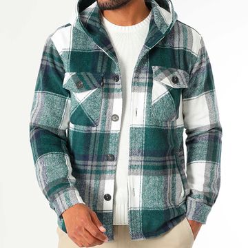 LBO - Camisa a cuadros con capucha 1218 Bottle Green