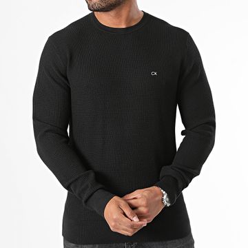 Calvin Klein - Sudadera Waffle Structure Cuello redondo 3031 Negro