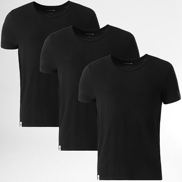 Lacoste - Lote de 3 camisetas negras con logo bordado de cocodrilo