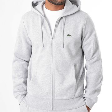 Lacoste - Sudadera con capucha y logo bordado Cocodrilo Calce clásico Gris brezo