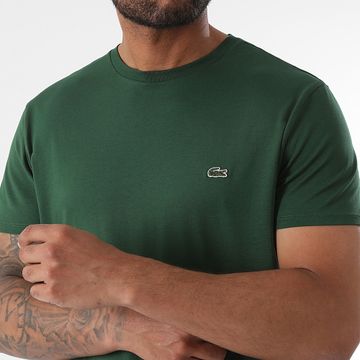 Lacoste - Camisa Logo Cocodrilo Bordada Regular Fit Verde Oscuro