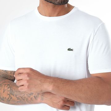 Lacoste - Camisa Logo Cocodrilo Bordada Regular Fit Blanca