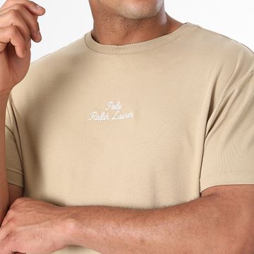 Polo Ralph Lauren - Camiseta Classic Fit Logo Bordado Beige