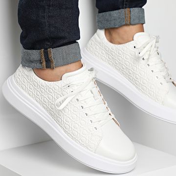 Calvin Klein - Baskets Cupsole Lace Up Saff Mono 2103 Blanco