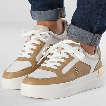 Tommy Hilfiger - Zapatillas Lux Hardware Court 7997 Classic Khaki para mujer