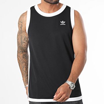 Adidas Originals - Camiseta de tirantes a rayas Mockeyelet IZ1830 Negro