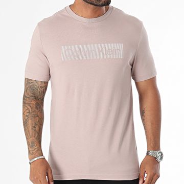 Calvin Klein - Box Stripped Logo Tee 3590 Rosa