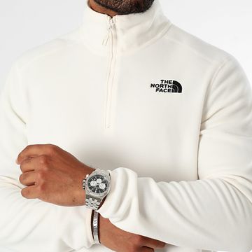The North Face - Sudadera con capucha y cuello de cremallera Glacier blanco roto