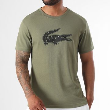 Lacoste - Tee Shirt Big Logo Crocodile Regular Fit Caqui Verde
