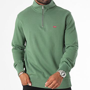 Levi's - A8606 Sudadera cuello cremallera verde
