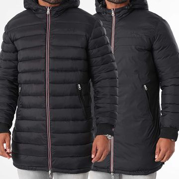 Schott NYC - Riverso Chaqueta larga reversible con capucha Negro