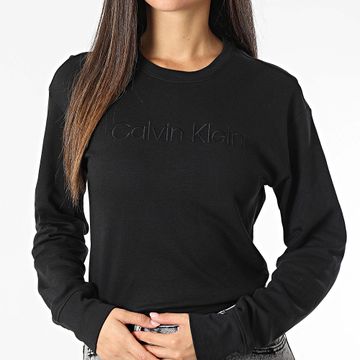 Calvin Klein - Camiseta de manga larga para mujer QS7273E Negro
