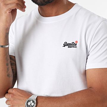 Superdry - Essential Camiseta con bordado en contraste M1012078A Blanco
