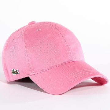 Lacoste - Gorra con logotipo lateral bordado en cocodrilo rosa