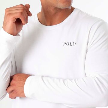 Polo Ralph Lauren - Camiseta blanca de manga larga con logotipo