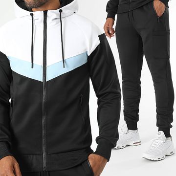 LBO - Chándal Tricolor 0241 Negro Blanco Azul Claro