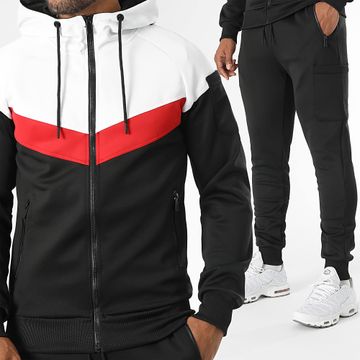 LBO - Chándal Tricolor 0242 Negro Blanco Rojo