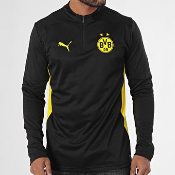 Puma - Camiseta Manga Larga Cremallera Cuello Borussia Dortmund 09 Entrenamiento 777610 Negro Amarillo