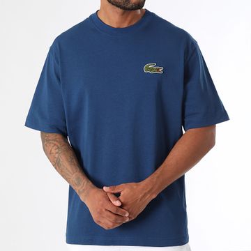 Lacoste - Azul marino Oversize Loose Fit Big Logo Crocodile Embroidered Tee Shirt
