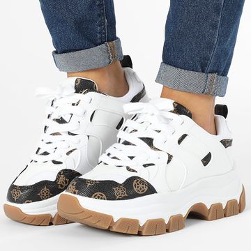 Guess - Sneakers Mujer FLFBRAFAL12 Blanco Marrón