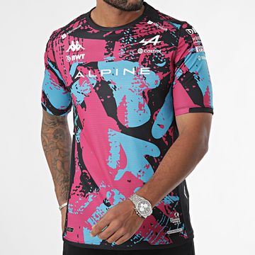 Kappa - Camiseta Kombat 2024 Gasly Alpine F1 361W45W Negro Rosa Azul Claro