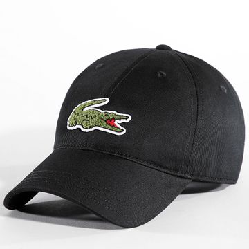 Lacoste - Gorra Center Big Logo Cocodrilo Bordada Negro