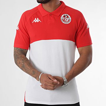Kappa - FTF Agatend Túnez Polo Manga Corta 331V8RW Blanco Rojo