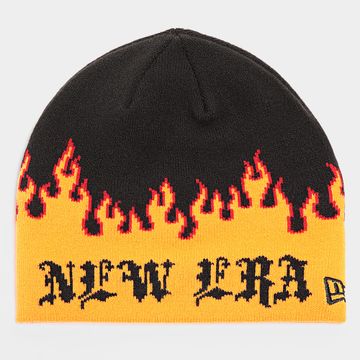 New Era - Flame Skull Beanie 60565452 Negro Naranja