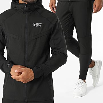 Comme Des Loups - Conjunto de chaqueta con capucha y cremallera negra y pantalón de jogging