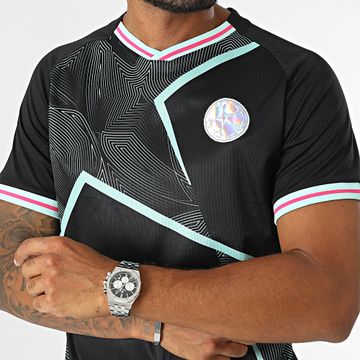 Champions League - Camiseta de fútbol Sublime Pro V Neck UCL24001C Negro Verde claro Rosa