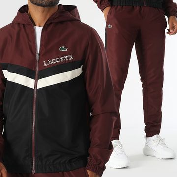 Lacoste - Chándal Logo Cocodrilo Burdeos Negro