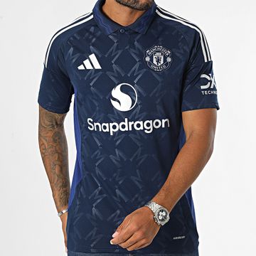 Adidas Performance - Manchester United IU1390 Polo de manga corta a rayas azul marino