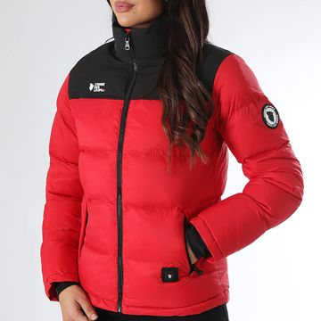 Comme Des Loups - Val Morel Abrigo con capucha calefactable para mujer Rojo Negro