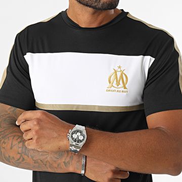 OM - Camiseta de fútbol Lifestyle M24028C Black Gold Stripe