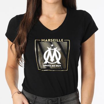 OM - OM M24032 Camiseta cuello pico mujer Oro negro