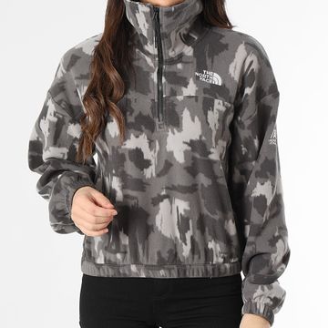 The North Face - Sudadera de mujer Ma Fleece Print Zipped Neck A893H Camouflage Grey